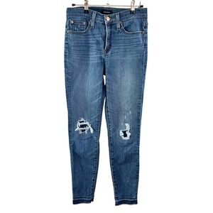 J. Crew Jeans 9" High Rise Toothpick Size 26 Ripped Distressed Casual Summer